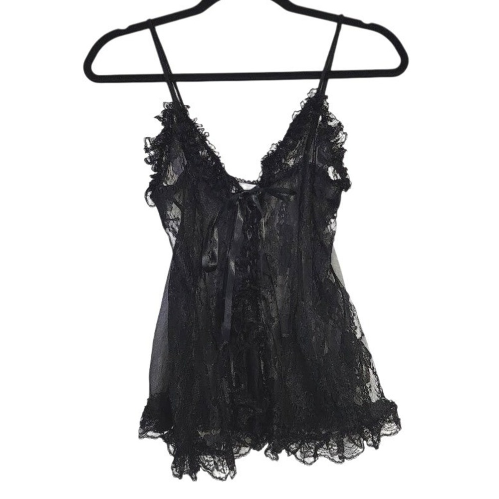 SEDUCTIVE WEAR CINEMA ETOILE Sheer Lace Babydoll Lingerie Black Whimsigoth Y2K